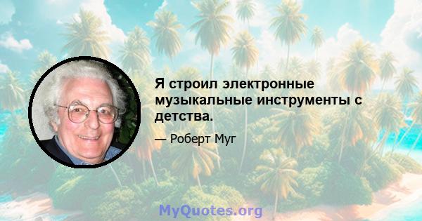 Я строил электронные музыкальные инструменты с детства.