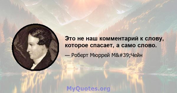 Это не наш комментарий к слову, которое спасает, а само слово.