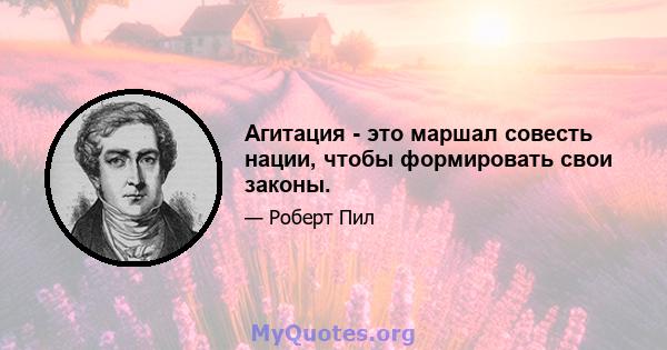 Агитация - это маршал совесть нации, чтобы формировать свои законы.