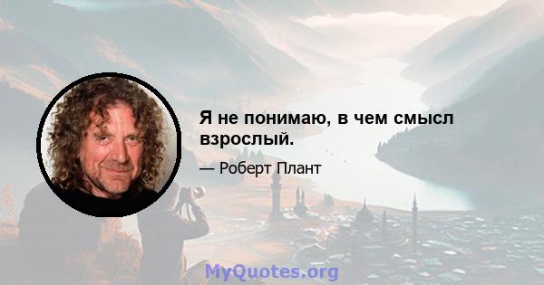 Я не понимаю, в чем смысл взрослый.