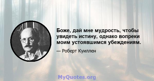 Боже, дай мне мудрость, чтобы увидеть истину, однако вопреки моим устоявшимся убеждениям.