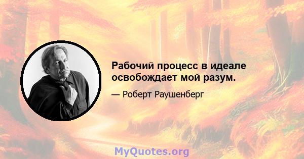 Рабочий процесс в идеале освобождает мой разум.