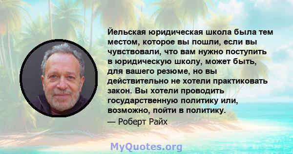 Йельская юридическая школа была тем местом, которое вы пошли, если вы чувствовали, что вам нужно поступить в юридическую школу, может быть, для вашего резюме, но вы действительно не хотели практиковать закон. Вы хотели