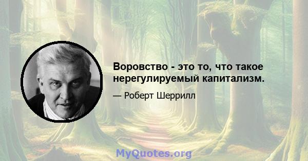 Воровство - это то, что такое нерегулируемый капитализм.