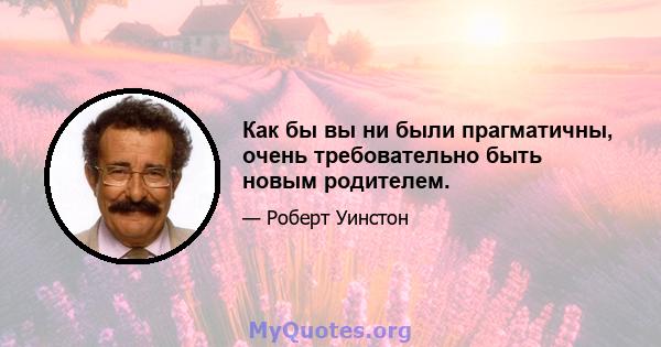 Как бы вы ни были прагматичны, очень требовательно быть новым родителем.