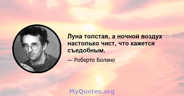 Луна толстая, а ночной воздух настолько чист, что кажется съедобным.