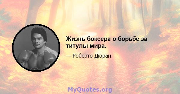 Жизнь боксера о борьбе за титулы мира.