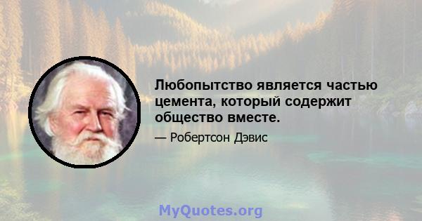 Любопытство является частью цемента, который содержит общество вместе.