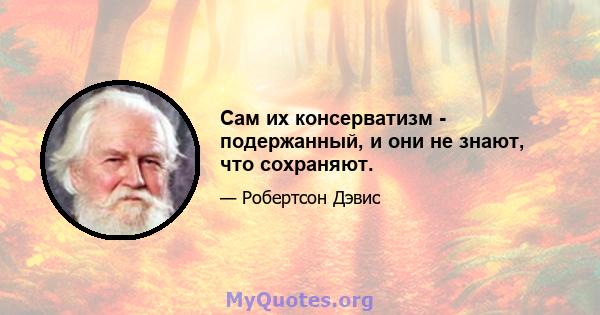 Сам их консерватизм - подержанный, и они не знают, что сохраняют.