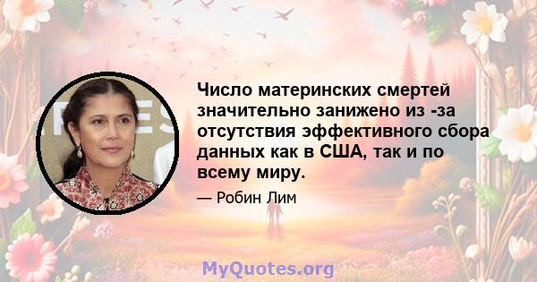 Число материнских смертей значительно занижено из -за отсутствия эффективного сбора данных как в США, так и по всему миру.