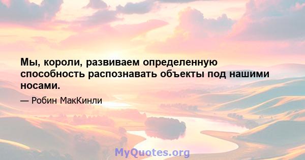 Мы, короли, развиваем определенную способность распознавать объекты под нашими носами.