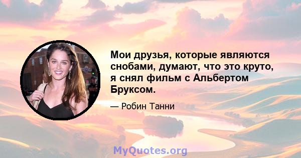 Мои друзья, которые являются снобами, думают, что это круто, я снял фильм с Альбертом Бруксом.