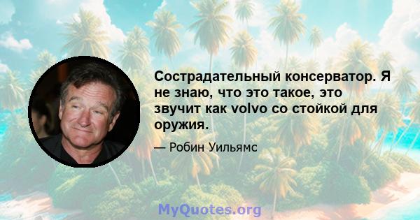 Сострадательный консерватор. Я не знаю, что это такое, это звучит как volvo со стойкой для оружия.