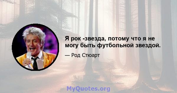 Я рок -звезда, потому что я не могу быть футбольной звездой.