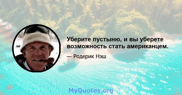 Уберите пустыню, и вы уберете возможность стать американцем.