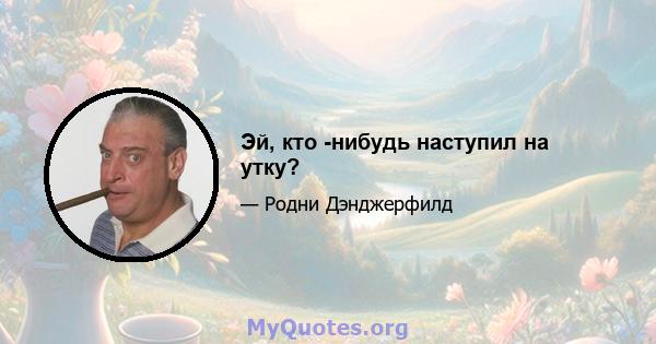 Эй, кто -нибудь наступил на утку?