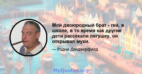 Мой двоюродный брат - гей, в школе, в то время как другие дети рассекали лягушку, он открывал мухи.