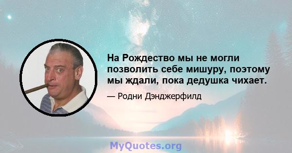 На Рождество мы не могли позволить себе мишуру, поэтому мы ждали, пока дедушка чихает.