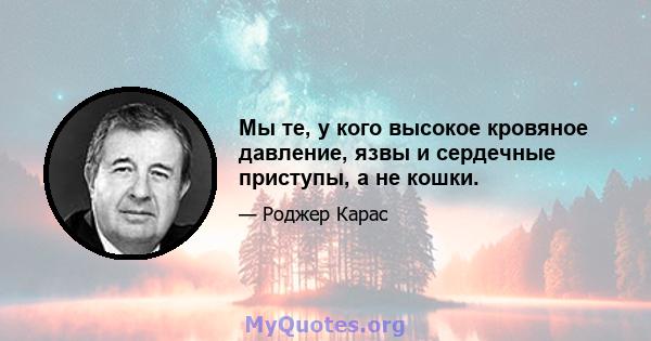 Мы те, у кого высокое кровяное давление, язвы и сердечные приступы, а не кошки.