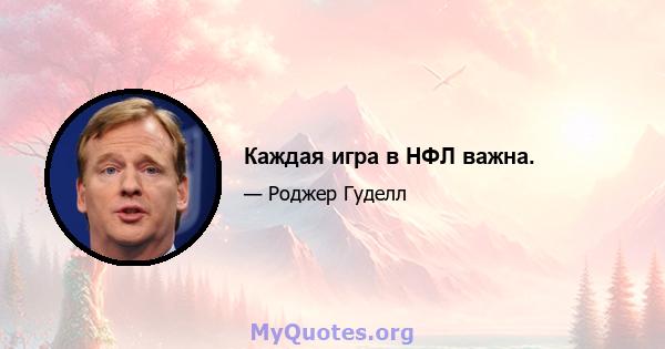 Каждая игра в НФЛ важна.