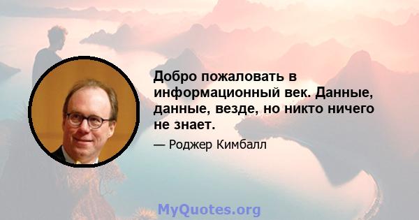 Добро пожаловать в информационный век. Данные, данные, везде, но никто ничего не знает.