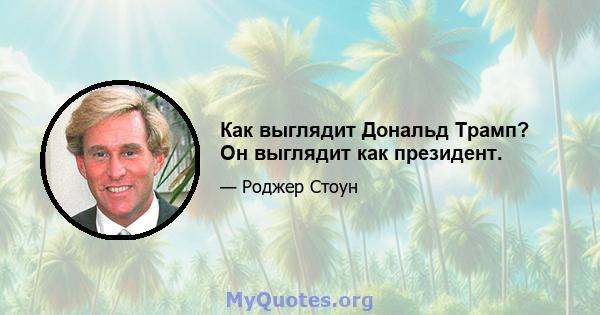 Как выглядит Дональд Трамп? Он выглядит как президент.