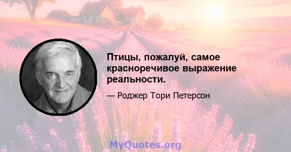 Птицы, пожалуй, самое красноречивое выражение реальности.