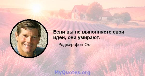 Если вы не выполняете свои идеи, они умирают.