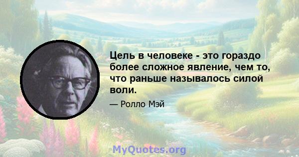 Цель в человеке - это гораздо более сложное явление, чем то, что раньше называлось силой воли.