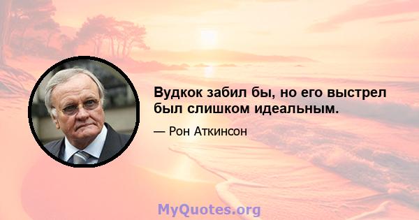 Вудкок забил бы, но его выстрел был слишком идеальным.