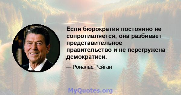 Если бюрократия постоянно не сопротивляется, она разбивает представительное правительство и не перегружена демократией.