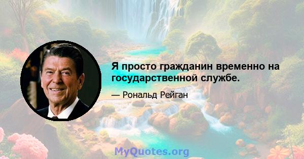 Я просто гражданин временно на государственной службе.