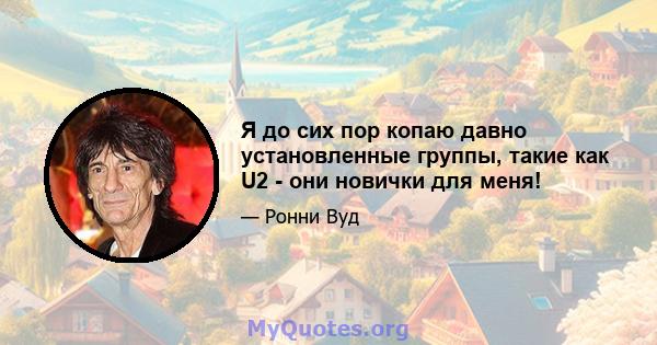 Я до сих пор копаю давно установленные группы, такие как U2 - они новички для меня!