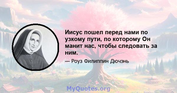 Иисус пошел перед нами по узкому пути, по которому Он манит нас, чтобы следовать за ним.