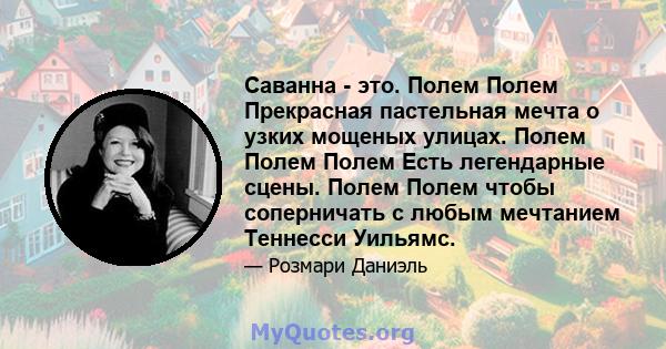 Саванна - это. Полем Полем Прекрасная пастельная мечта о узких мощеных улицах. Полем Полем Полем Есть легендарные сцены. Полем Полем чтобы соперничать с любым мечтанием Теннесси Уильямс.