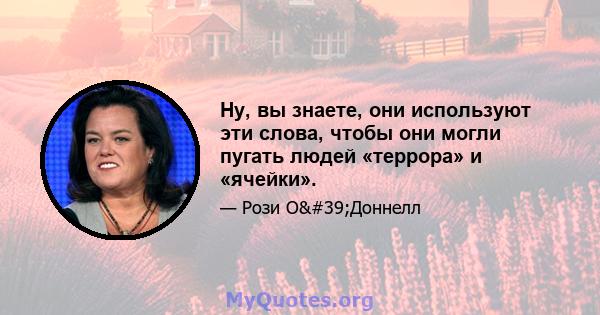 Ну, вы знаете, они используют эти слова, чтобы они могли пугать людей «террора» и «ячейки».