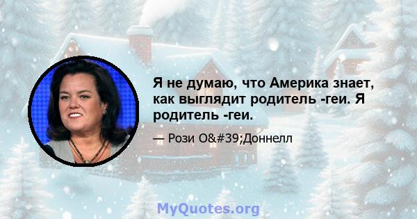 Я не думаю, что Америка знает, как выглядит родитель -геи. Я родитель -геи.