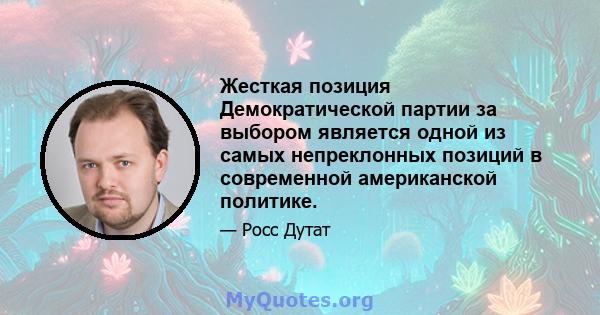 Жесткая позиция Демократической партии за выбором является одной из самых непреклонных позиций в современной американской политике.