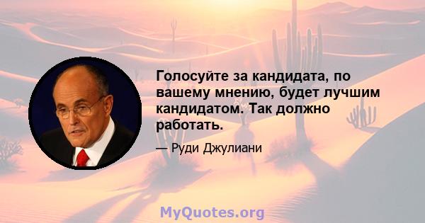 Голосуйте за кандидата, по вашему мнению, будет лучшим кандидатом. Так должно работать.