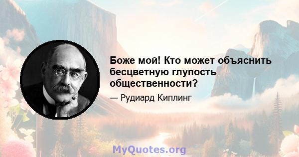 Боже мой! Кто может объяснить бесцветную глупость общественности?