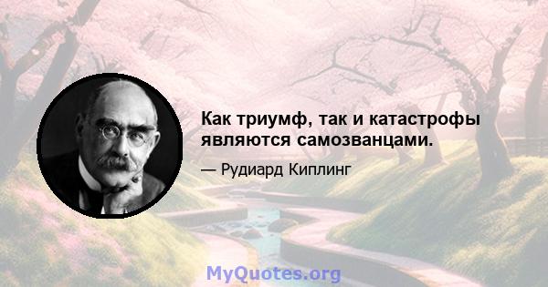 Как триумф, так и катастрофы являются самозванцами.