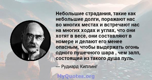 Небольшие страдания, такие как небольшие долги, поражают нас во многих местах и ​​встречают нас на многих ходах и углах, что они хотят в весе, они составляют в номере и делают его менее опасным, чтобы выдержать огонь