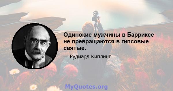 Одинокие мужчины в Барриксе не превращаются в гипсовые святые.