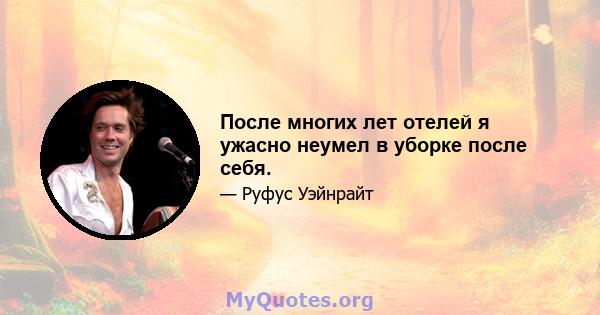 После многих лет отелей я ужасно неумел в уборке после себя.