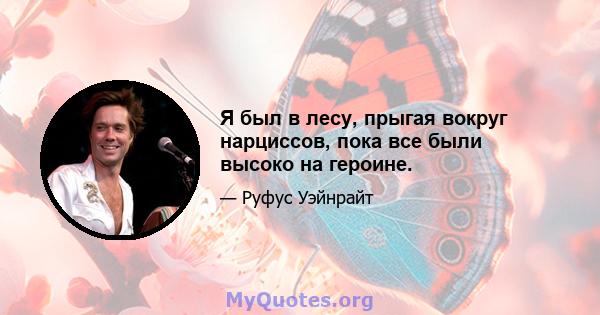 Я был в лесу, прыгая вокруг нарциссов, пока все были высоко на героине.