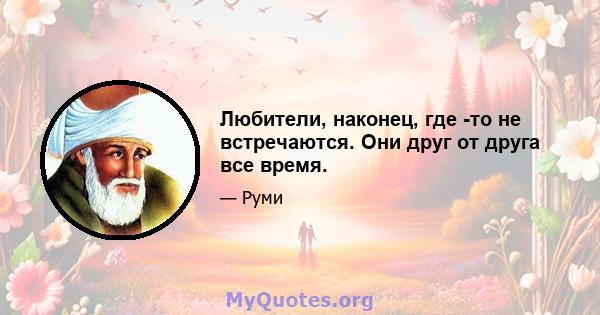 Любители, наконец, где -то не встречаются. Они друг от друга все время.