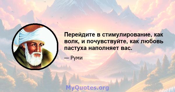 Перейдите в стимулирование, как волк, и почувствуйте, как любовь пастуха наполняет вас.