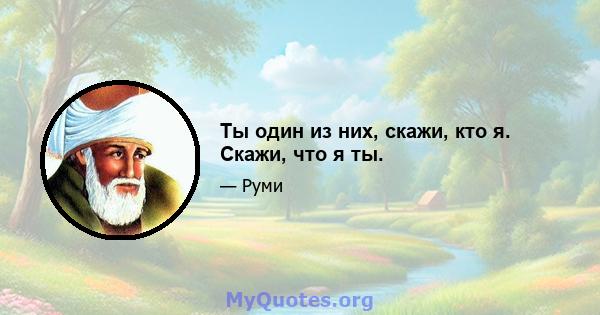 Ты один из них, скажи, кто я. Скажи, что я ты.