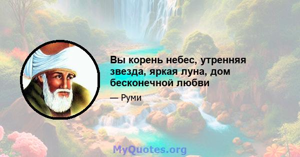 Вы корень небес, утренняя звезда, яркая луна, дом бесконечной любви