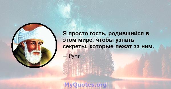 Я просто гость, родившийся в этом мире, чтобы узнать секреты, которые лежат за ним.